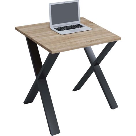 Bureau Lona H. 76 x L. 80 x P. 50 cm Noir/Sonoma Eiche