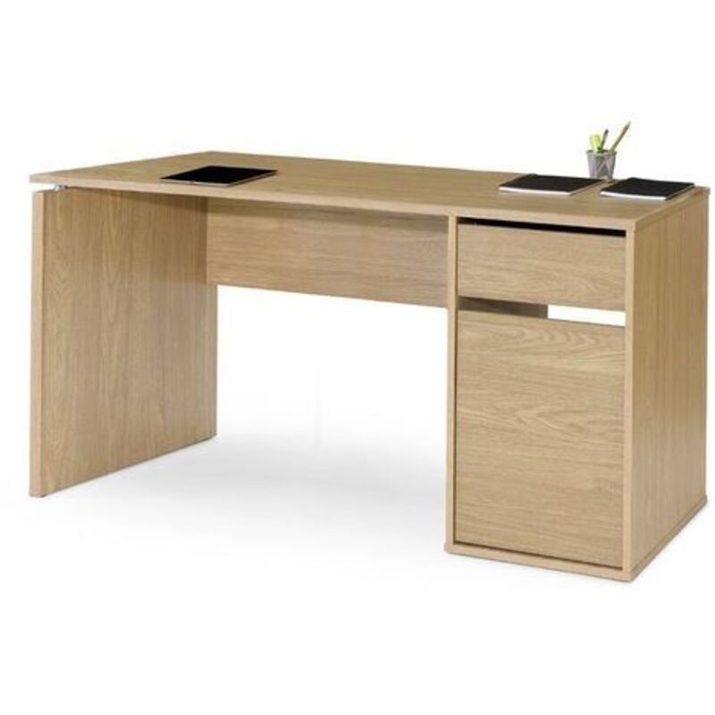 Topkit - Bureau Burgos 5214 Grande table d'ordinateur Bureau avec tiroir et porte Chêne Topkit - Bureau Burgos 5214 Grande table d'ordinateur Bureau avec tiroir et porte Chêne