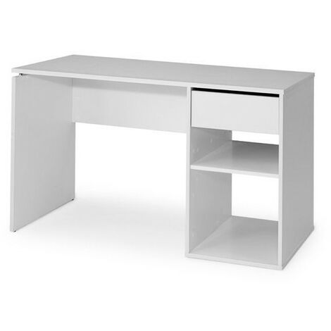 Bureau Madrid Avec Tiroir Largeur 120cm Blanc Blanc 5012bl