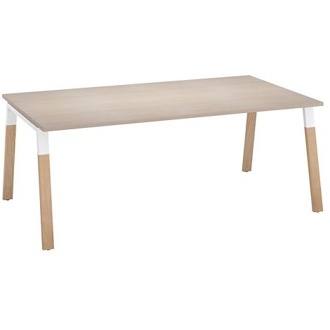 Bureau manager L 200 x P 100 cm, piètement métal et bois chêne clair - Arch - Maxiburo