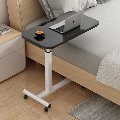 Bureau Mobile Électrique Réglable (61-95cm) - Table Ergonomique avec Roulettes Bloquables pour Canapé/Chambre  Design Compact 60x40cm - Idéal Télétravail (Charge 100kg)