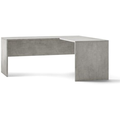 Bureau moderne Beton Cemento avec coin droit 180x169x h76 cm