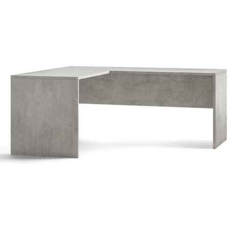 Bureau moderne Beton Cemento avec coin gauche 180x169x h76 cm