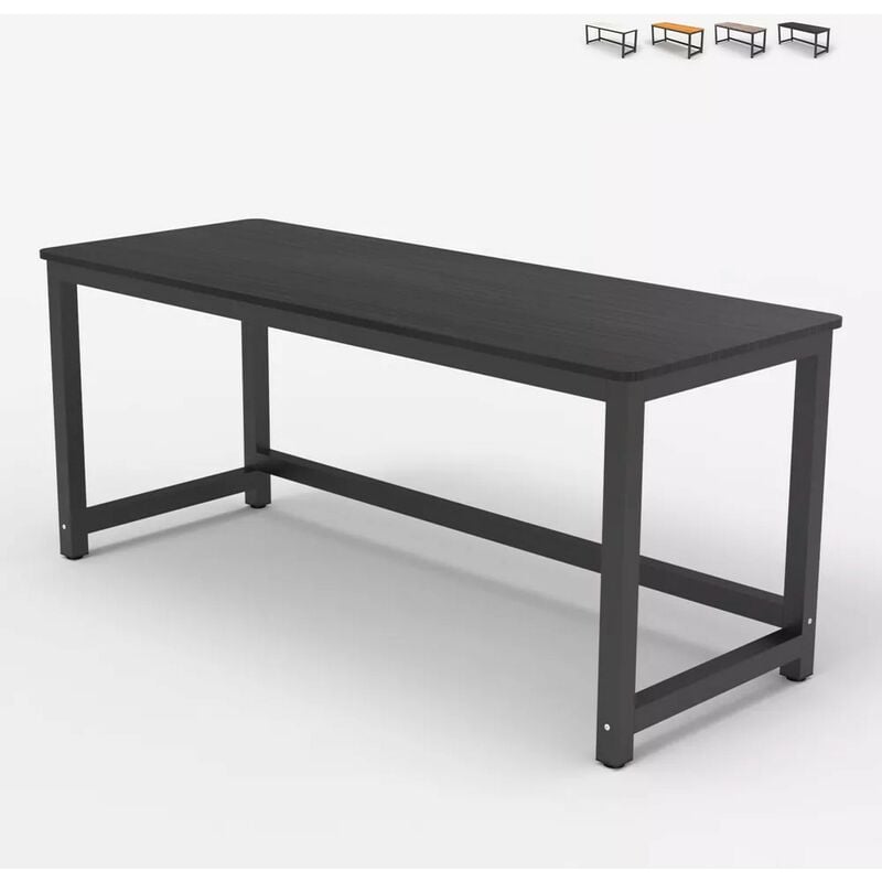 Bureau rectangulaire 160x70cm métal design noir Bridgeblack 160 Couleur: Noir
