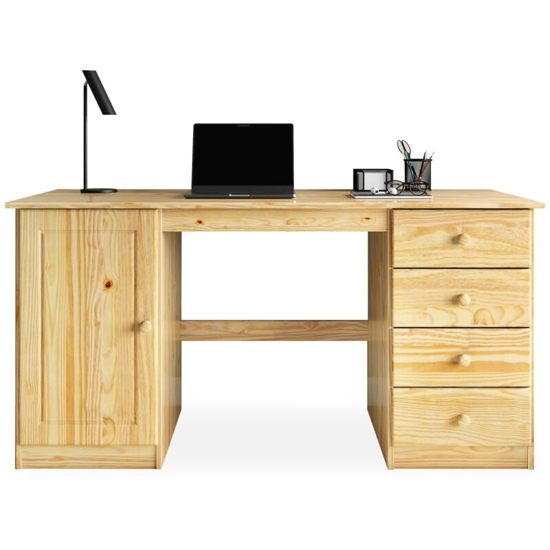 Idimex - Bureau en pin manager, vernis naturel