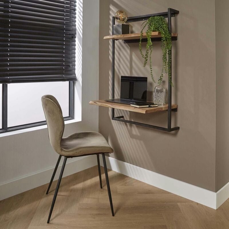 Pier Import - Bureau mural en bois d'acacia et métal melbourne