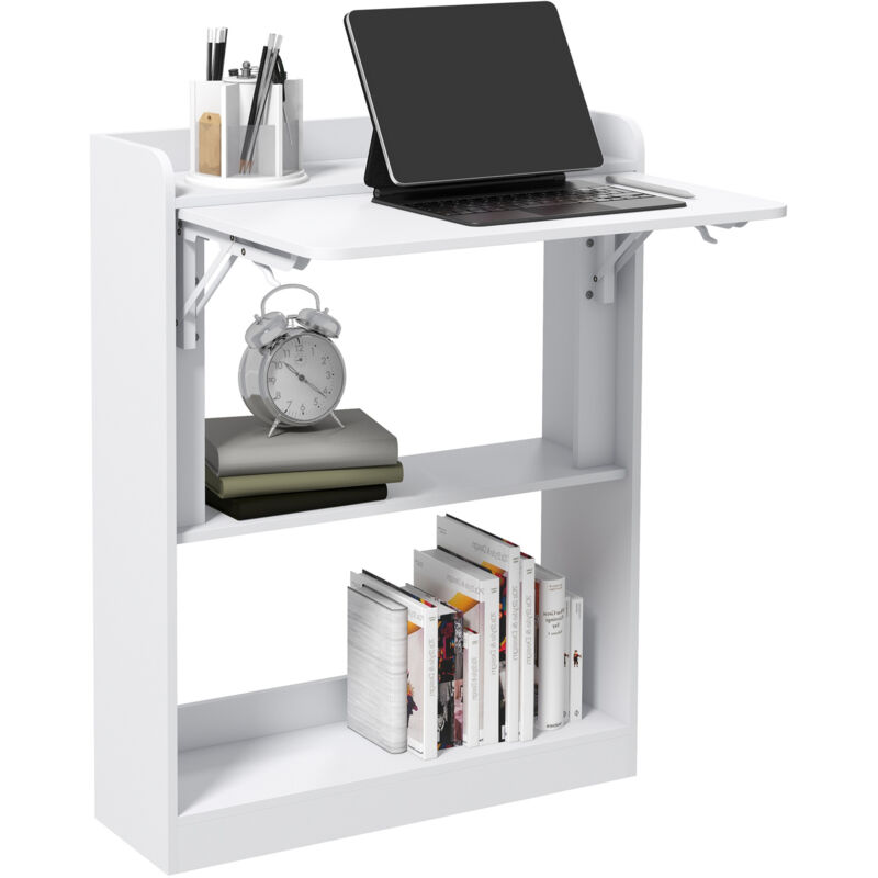 MH - Bureau mural pliable informatique salma blanc