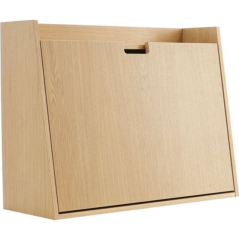 Miliboo - Bureau mural avec rangements scandinave bois clair chêne L78 cm gabin