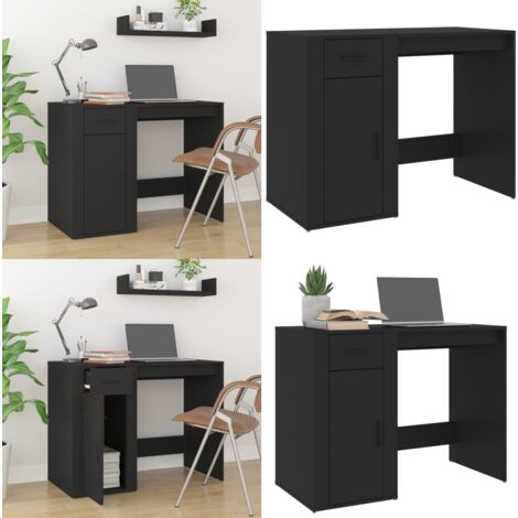 Bureau Noir 100x49x75 cm Bois d'ingénierie - Bureau Design - Bureau Moderne - Bureau Ordinateur - Bureau Étudiant - Meuble De Bureau - Home & Living