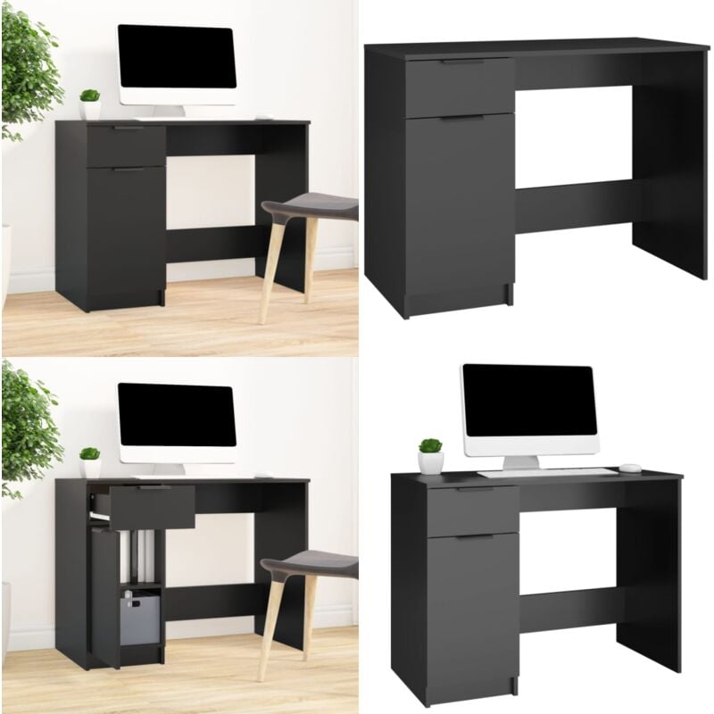 Vidaxl - Bureau noir 100x50x75 cm bois d'ingénierie - Bureau Informatique - Bureau Moderne - Bureau Noir - Bureau Design - Meuble De Bureau - Home &