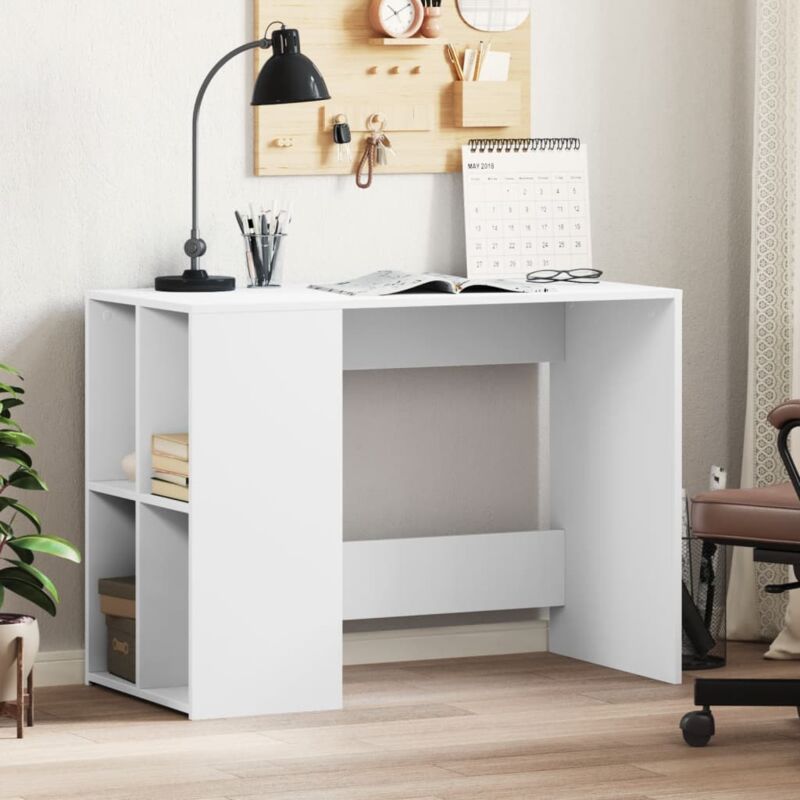 Vidaxl - Bureau blanc 102x50x75 cm bois d'ingénierie