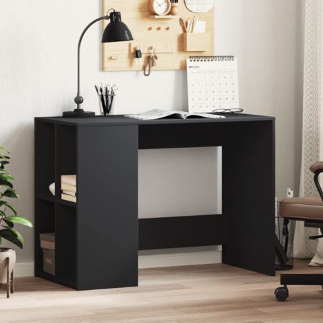 Vidaxl – Bureau droit noir 102x50x75 cm – Bois d'ingénierie durable – Surface lisse et facile à nettoyer – Rangement intégré pour documents - vidaXL193522