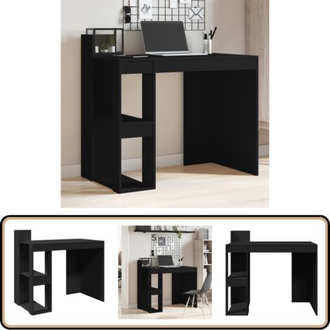 Bureau noir 103,5x56,5x94 cm bois d'ingénierie - Bureau - Meuble De Bureau - Bureau D'étude - Bureau Informatique - Bureau Moderne