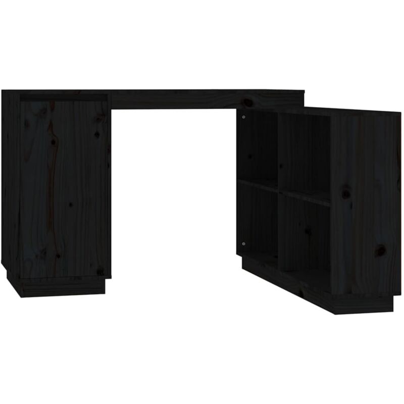 Vidaxl - Bureau Noir 110x50x75 cm Bois massif de pin