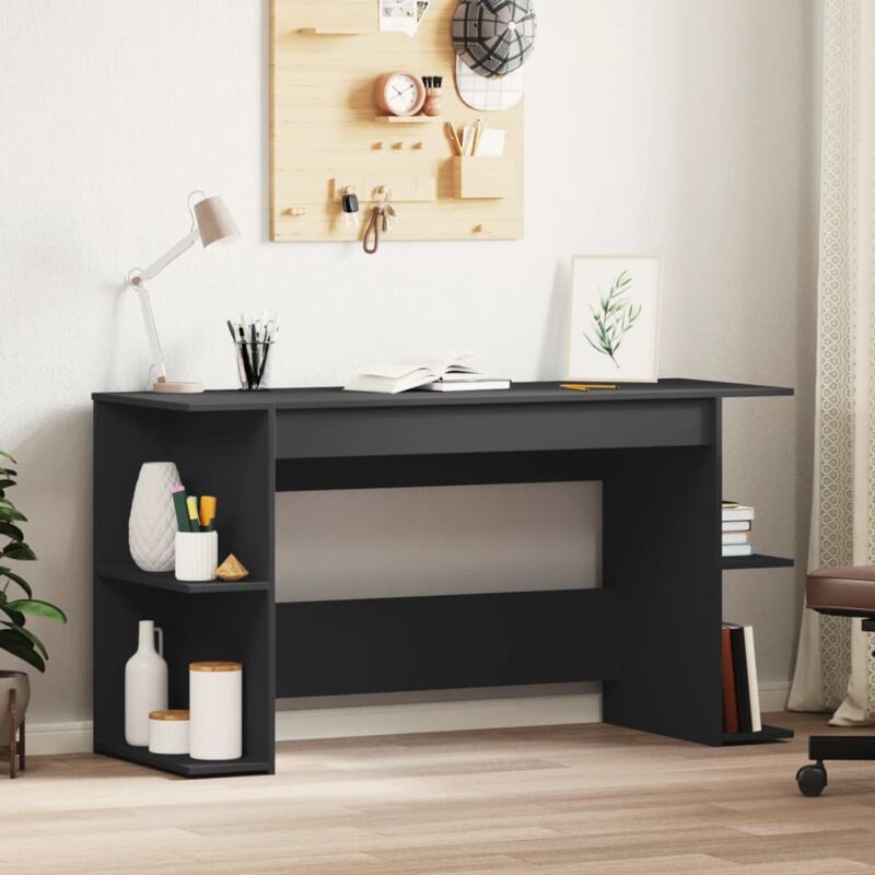 Vidaxl - Bureau noir 140x50x75 cm bois d'ingénierie