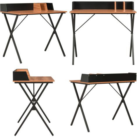 Bureau Noir et marron 80x50x84 cm - Bureau - Meuble De Bureau - Bureau D'ordinateur - Bureau Angle - Bureau Compact - Home & Living