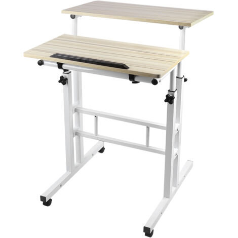 Bureau Ordinateur Roulant 60 x 60 x 67-117 cm