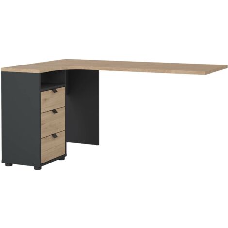 Bureau Peipah, 3 tiroirs, 1 compartiment, 99,6x150x75,6h cm Gris