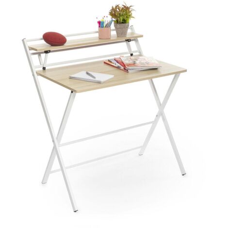 Bureau pliable Tablezy – Dimensions déplié 84 x 97 x 60 cm – Bois MDF et acier – Poids max 50 kg – Pour télétravail et petits espaces – Innovagoods