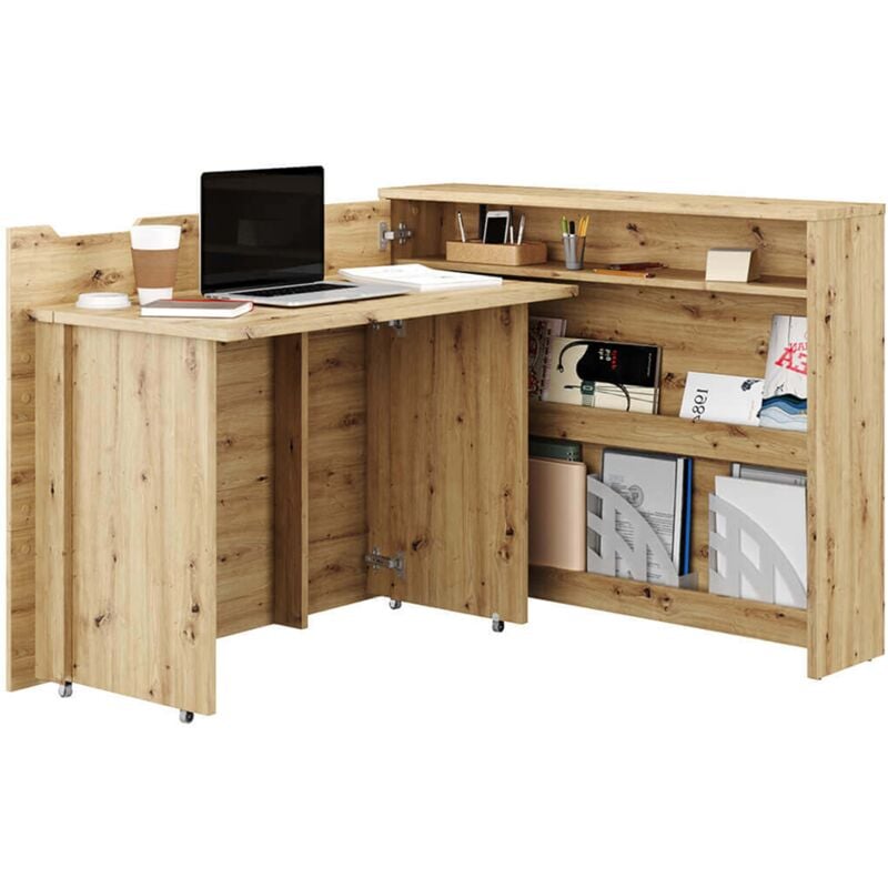 Bim Furniture - Bureau pliant Lenart Off. Concept cm115x27-136x93H gauche Chêne