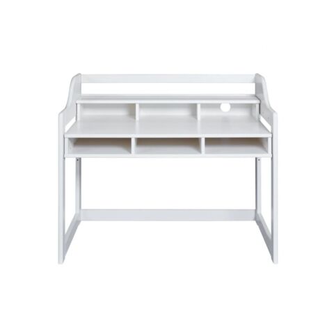 Bureau pour enfant avec 6 niches ouvertes de rangement , coloris blanc - Longueur 111,80 x Profondeur 68,30 x Hauteur 91 cm