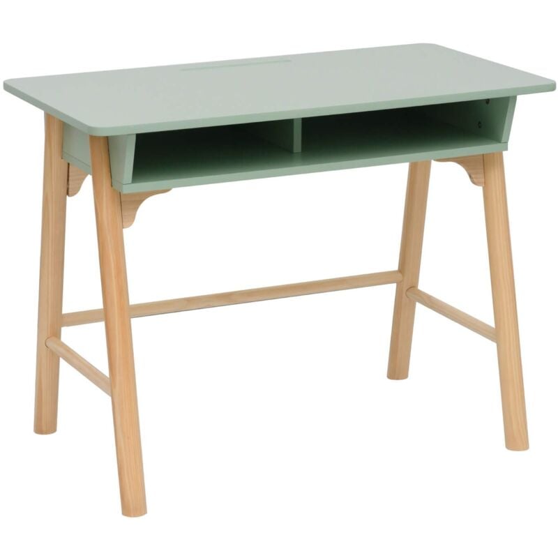 Bureau pour enfants Rebecca Mobili Luan 70x90x50 mdf Pin Vert d'eau Marron