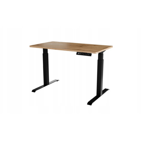 Bureau professionnel couleur chêne Wotan hauteur réglable électrique 121x67x120 NOMMA