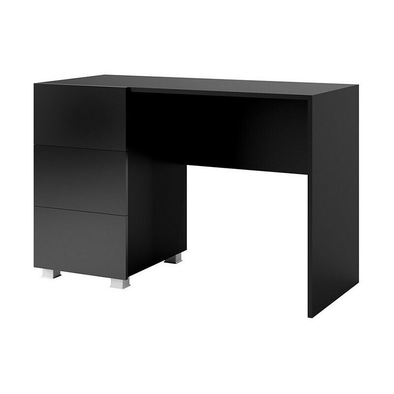 Mobilier1 - Bureau Tivdalu 122, Noir + Noir brillant, Avec tiroirs, Le nombre de portes: 0, Nombre de tiroirs: 0, 77x110x50cm