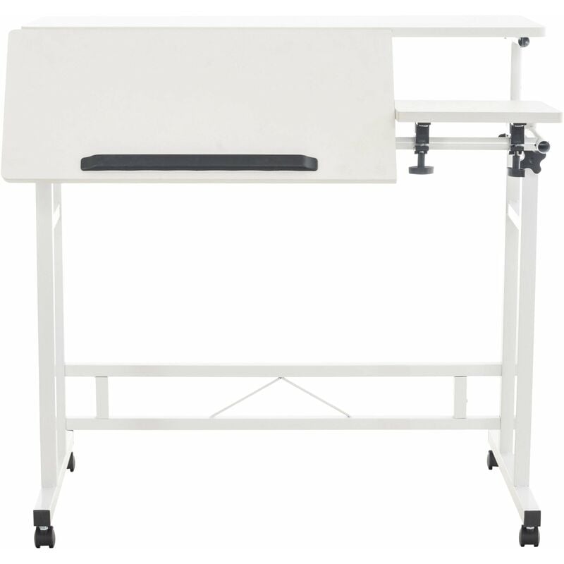 Décoshop26 - Bureau pupitre avec 2 tablettes ajustables table d'ordinateur Laptop avec plateau en mdf blanc BUR10506