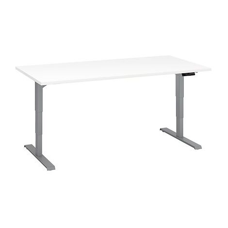 Bureau réglable en hauteur électrique blanc Ergo Premium 160 x 80 cm - Arch - aluminium - Maxiburo