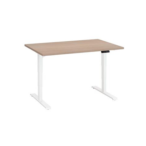 Bureau réglable en hauteur électrique chêne clair Ergo Premium 120 x 80 cm - Arch - blanc - Maxiburo