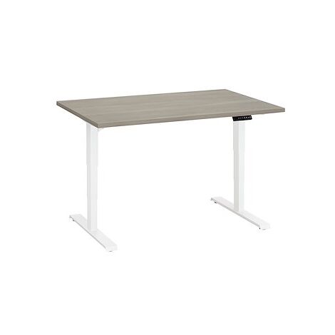 Bureau réglable en hauteur électrique chêne gris Ergo Premium 120 x 80 cm- Arch - blanc - Maxiburo