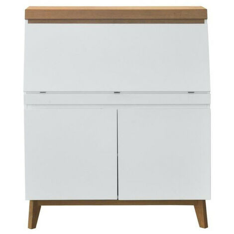 Bureau secrétaire avec tablette 2 portes - Bois - L96,7 x P 115 x H 40,5 - MUNICH