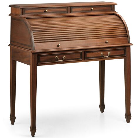 Bureau secrétaire en bois d'acajou marron Castle 105cm 2