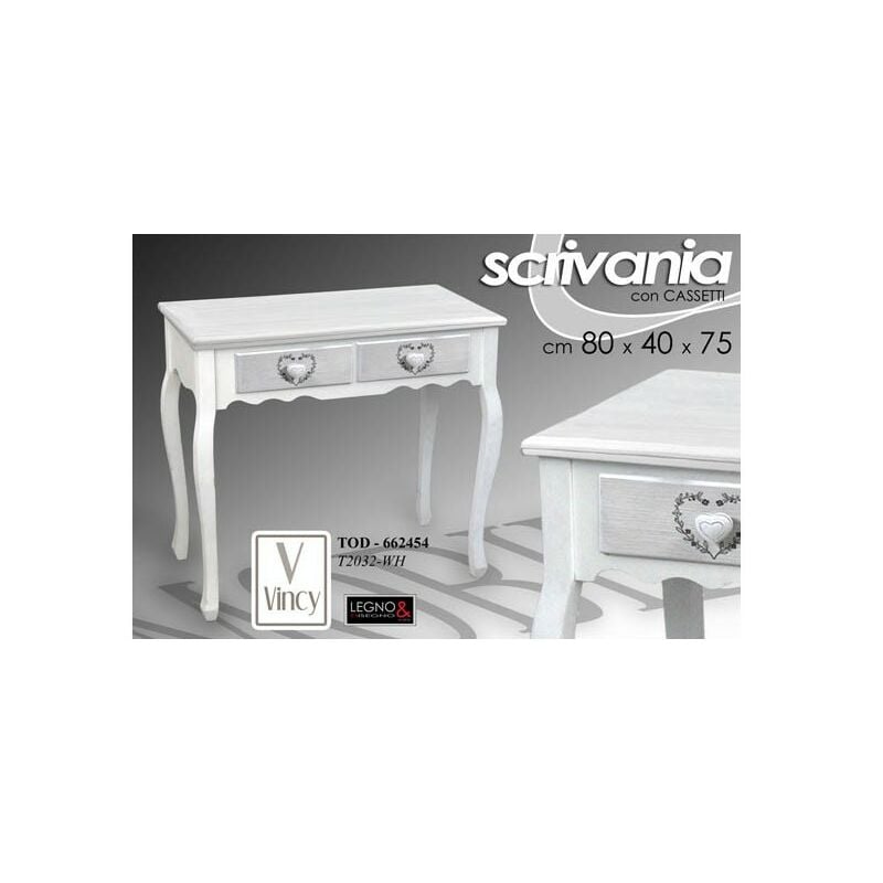 Argonauta - Bureau shabby blanc antique cm 80 x 40 x 75 h