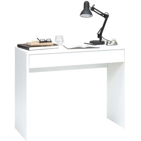 Bureau simple 1 tiroir 100x40x80 cm blanc