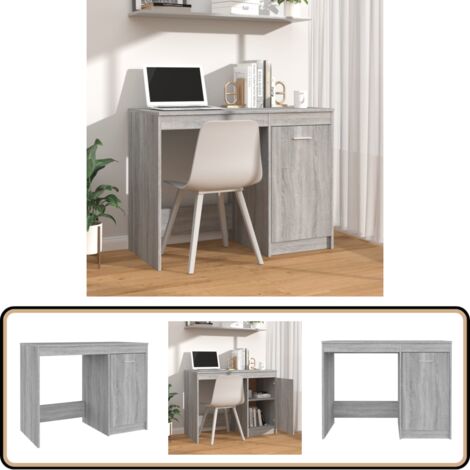 Bureau Sonoma gris 100x50x76 cm Bois d'ingénierie - Bureau Design - Bureau Moderne - Bureau Rangement - Bureau Informatique - Bureau Gris