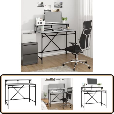 Bureau sonoma gris 100x50x90 cm bois d'ingénierie et fer - Bureau Industriel - Bureau Moderne - Bureau Chêne - Bureau Métal - Meuble De Bureau