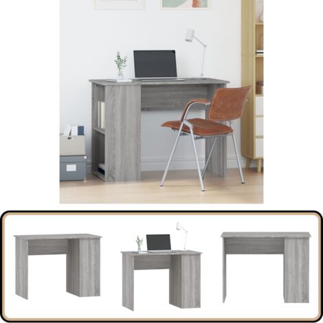 Bureau sonoma gris 100x55x75 cm bois d'ingénierie - Bureau Ordinateur - Bureau D'étude - Meuble De Bureau - Bureau Design - Bureau Gris