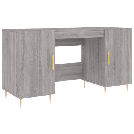 Bureau sonoma gris 140x50x75 bois d'ingénierie