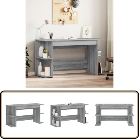 Bureau sonoma gris 140x50x75 cm bois d'ingénierie - Bureau - Meuble De Bureau - Bureau Design - Bureau Moderne - Bureau Gris