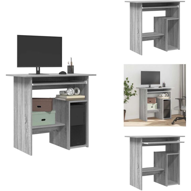 Vidaxl - Bureau Sonoma gris 80x45x74 cm Bois d'ingénierie - Bureau Design - Bureau Moderne - Bureau Gris - Bureau Informatique - Bureau Compact