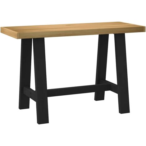 Bureau-Table de Travail-Bureau d'ordinateur NOAIN pieds en forme de A 120x50x75 cm bois massif pin 343461