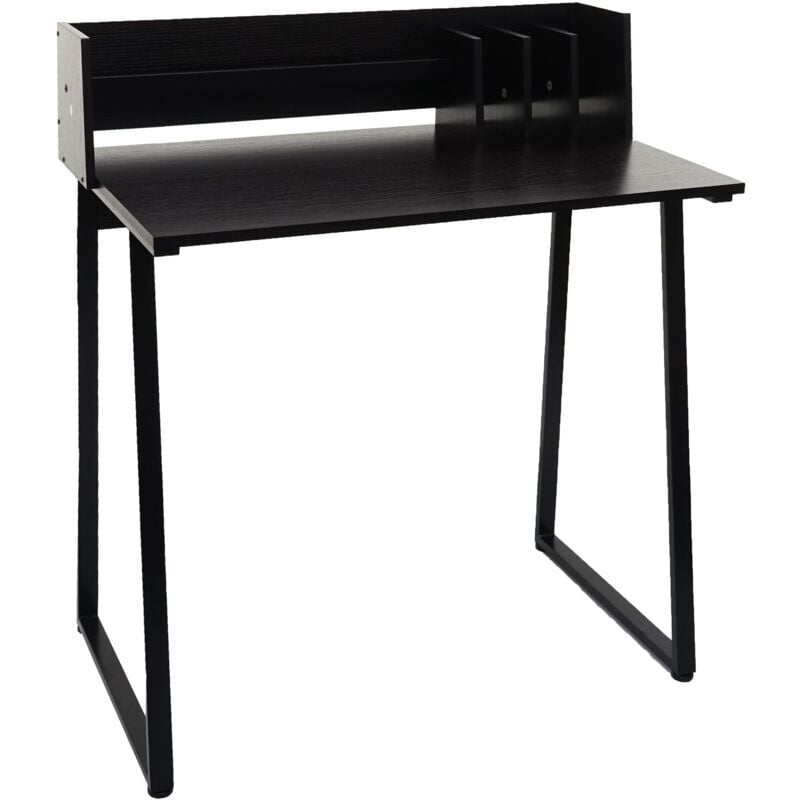 Décoshop26 - Bureau table d'ordinateur 82x51 cm Support pour livres et documents inclus structure en métal et mdf noir 040006059