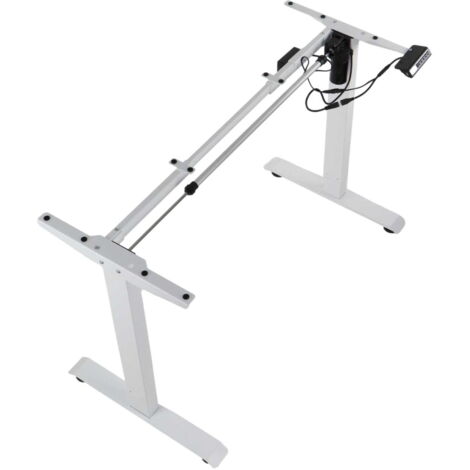 Bureau (table) en métal avec réglage électrique de la hauteur, PRATO 01-2T/W BLANC