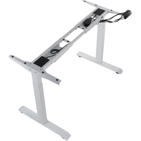 Bureau (table) en métal avec réglage électrique de la hauteur, PRATO 04-2T/W BLANC
