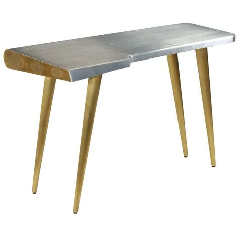 Bureau table meuble travail informatique aviateur avion vintage style aviateur 120 cm