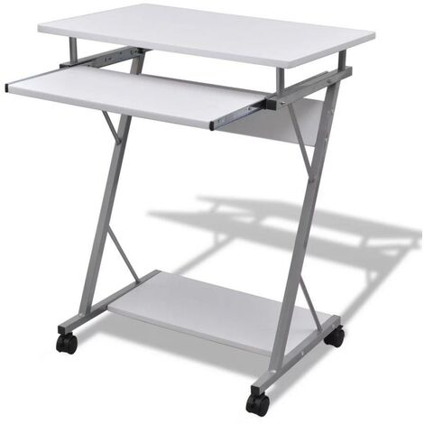 Bureau table meuble travail informatique blanche pour ordinateur