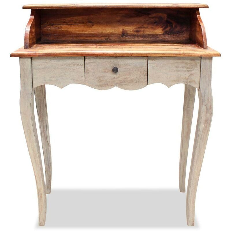 Helloshop26 - Bureau table meuble travail informatique bois de récupération massif 80 x 40 x 92 cm