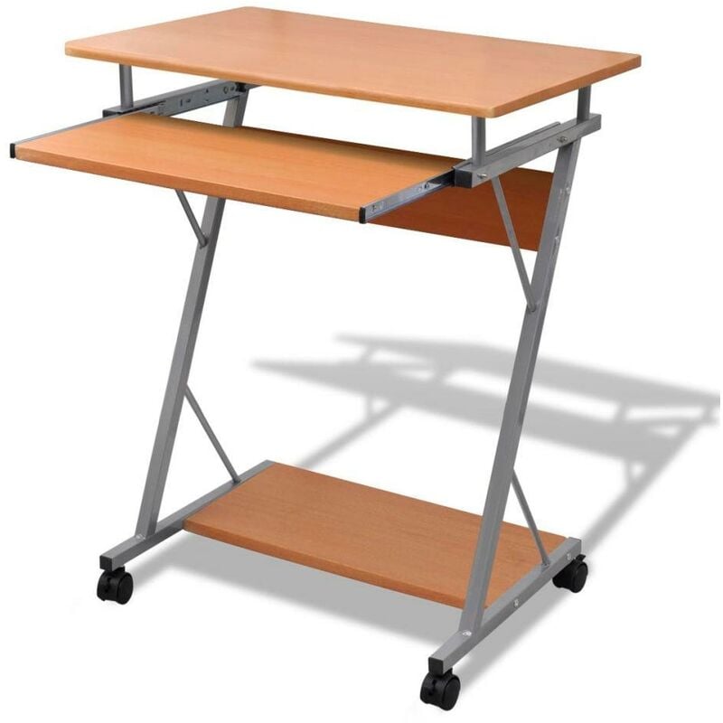 Helloshop26 - Bureau table meuble travail informatique brune pour ordinateur